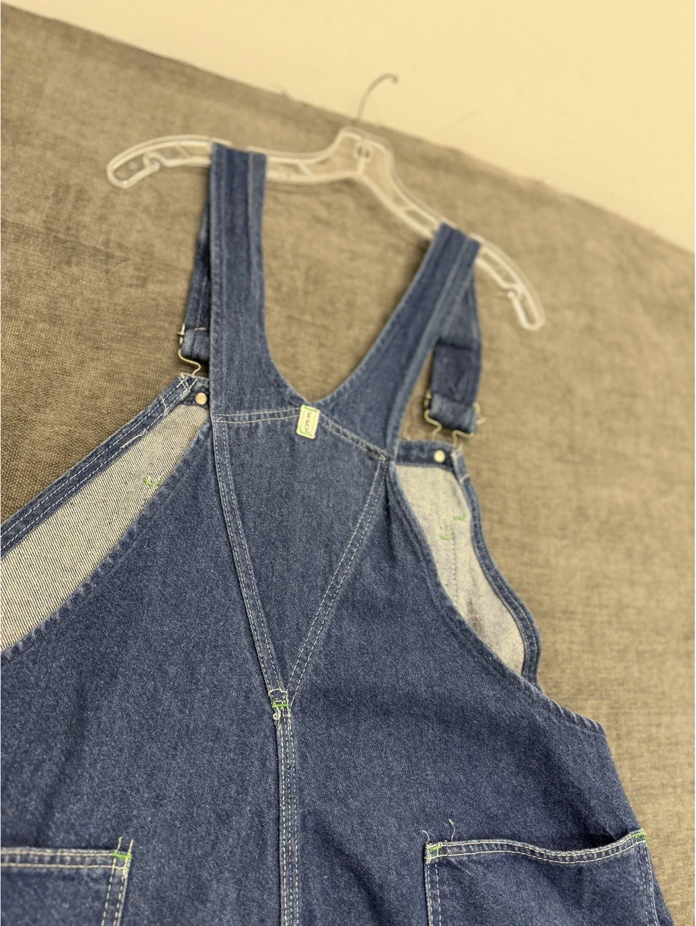 Vintage Blue Denim Overalls with Adjustable Straps 44x30